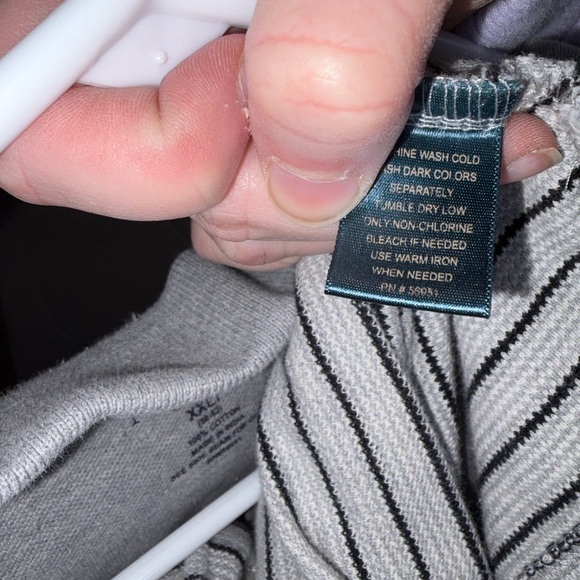 Northcrest Gray Striped Casual Button Down Shirt - Picture 4 of 4